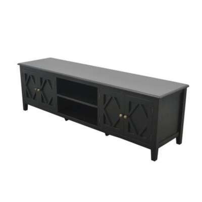 High Quality Black Solid Wood TV Stand, TV Stands & Entertainment Centers